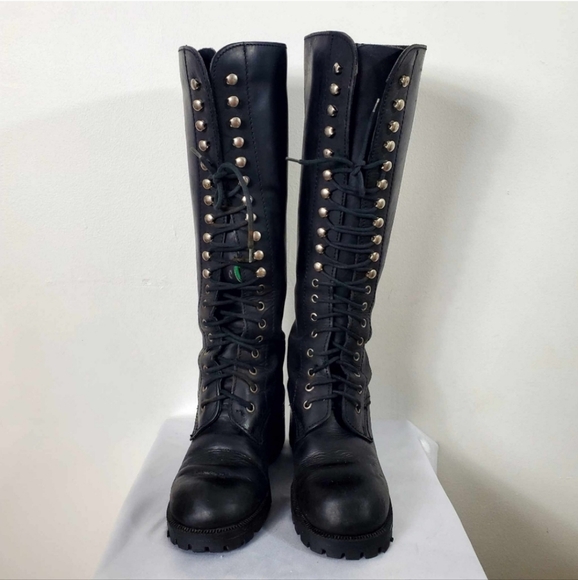 Vintage 90s Lace Up Punk Y2K Combat Boots - Picture 2 of 13